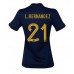 Cheap France Lucas Hernandez #21 Home Football Shirt Women World Cup 2022 Short Sleeve